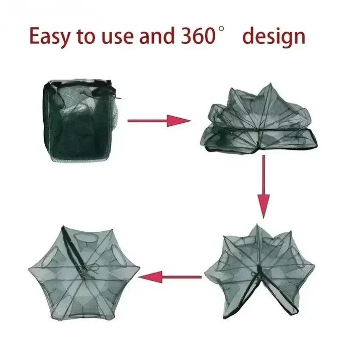 Filet de pêche pliable multifilament pour capture de crevettes, crabes, écrevisses et poissons occasions spéciales sorties de pêche