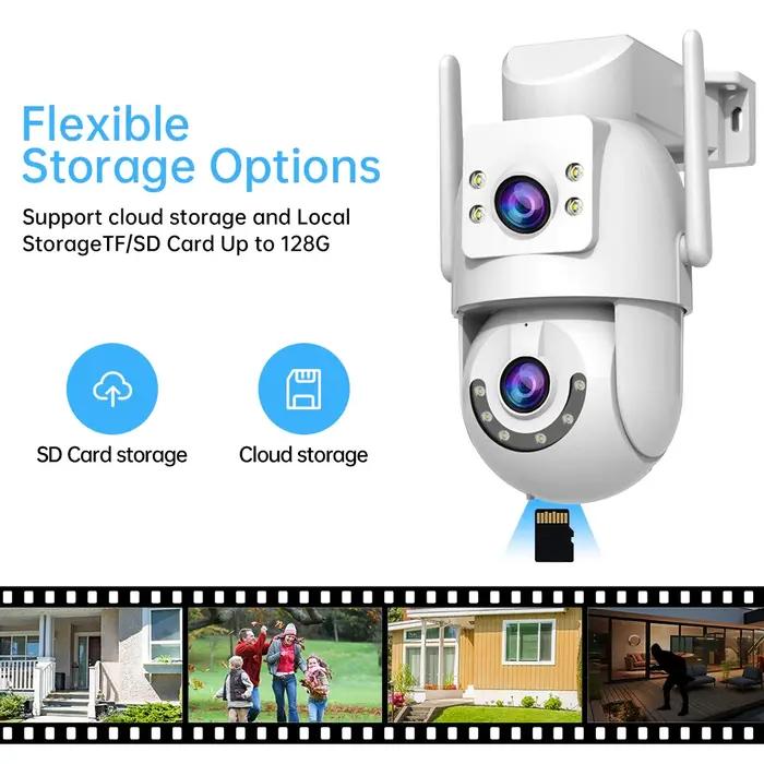 Caméra de surveillance extérieure Jooan 5K 8MP double écran WiFi PTZ avec IA et suivi automatique