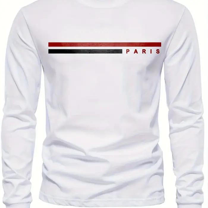 T-shirt à manches longues et col rond pour homme