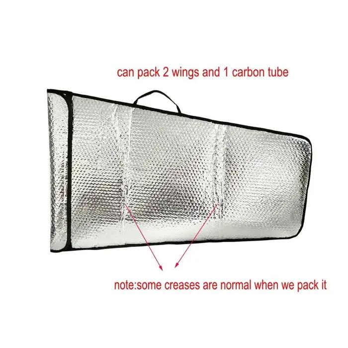 Sac fourre-tout à ailes de Protection à couche de bulles, pour modèle d'avion RC 70E 30cc 50cc 100cc, argent, peut emballer 2 ailes et Tube en carbone