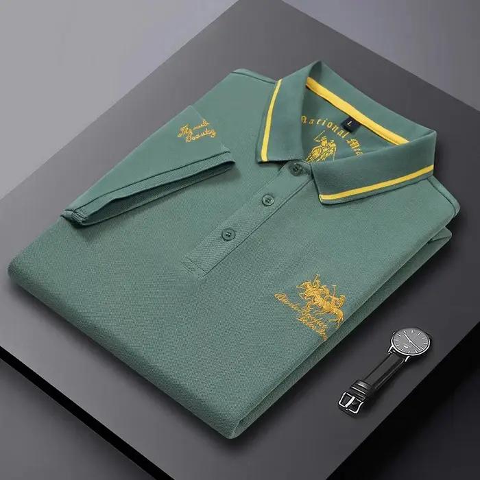 Été hommes polos brodés à manches courtes chemise de luxe haut décontracté revers T-shirt hommes res