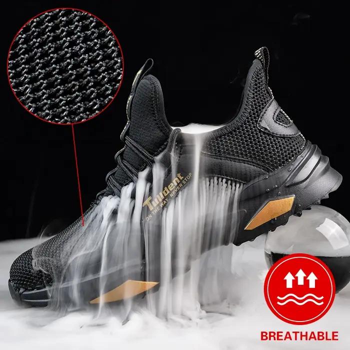 Chaussures de sécurité pour homme et femme baskets respirantes légères embout en acier anti-écrasement et anti-perforation