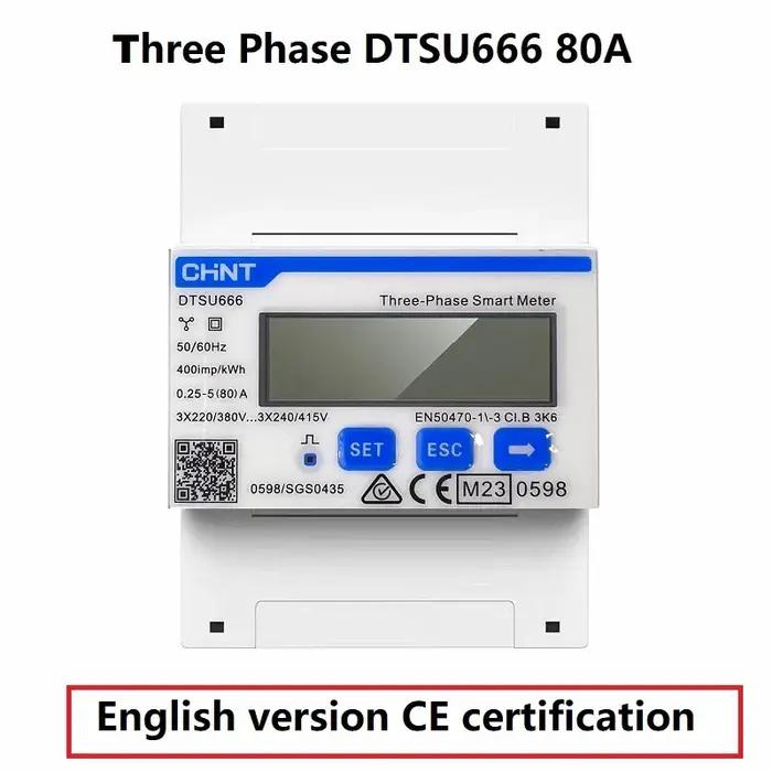 Compteur d'énergie électrique multifonction programmable, CHINT, DDSU666, DTSU666, V,A,W,KWH,VAR, MO