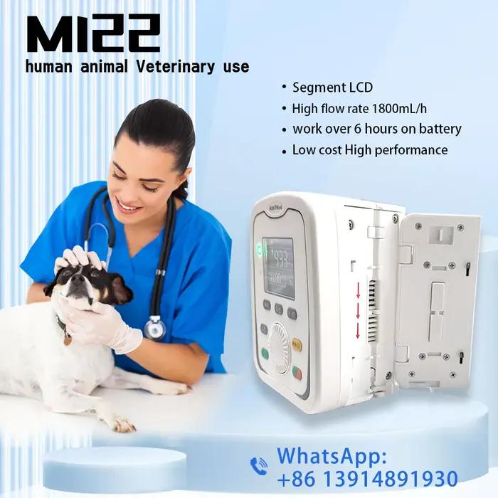 Pompe à perfusion IV à double usage (humain et vétérinaire) MI22, équipement de perfusion portable précis avec écran LCD et rappel en temps réel