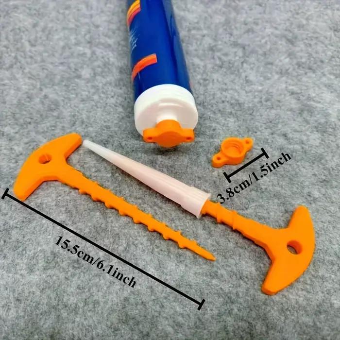 Outil de retrait de bouchons et de buses de pistolet à mastic silicone pour fabrication commerciale en plastique argent pour maintenir le mastic frais et prolonger la durée de vie des matériaux de construction