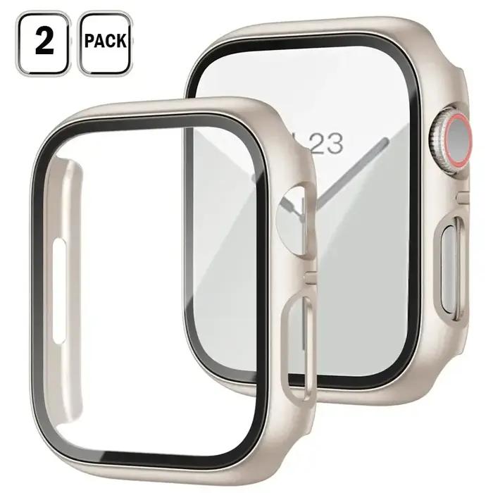 Protection écran verre trempé + coque pour Apple Watch 40-45mm compatible séries 3-9 pour chasseurs