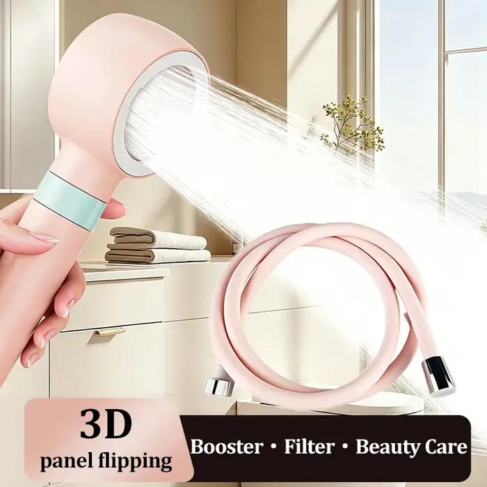 Pommeau de Douche Réversible à Double Jet avec Filtre Anti-Calcaire Haute Pression pour Soin de la Peau et Filtration Intégrée
