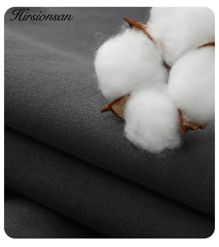 Hirsionsan-Sweat-shirt 35% coton imprimé lettre pour femme, pulls basiques, sweats à capuche coréens