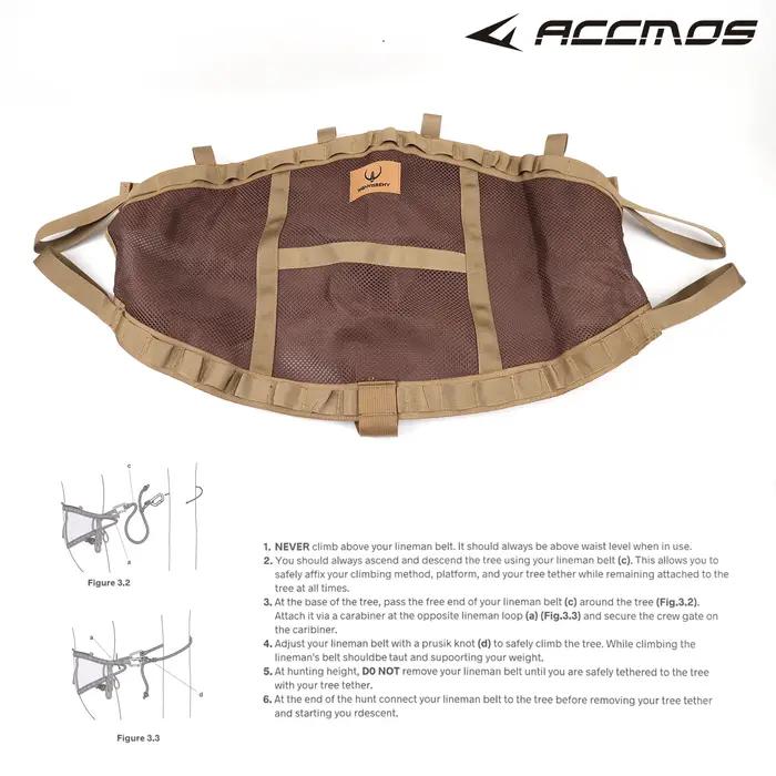 Kit de chasse pour selle d'arbre avec mousquetons et corde de grimpeur