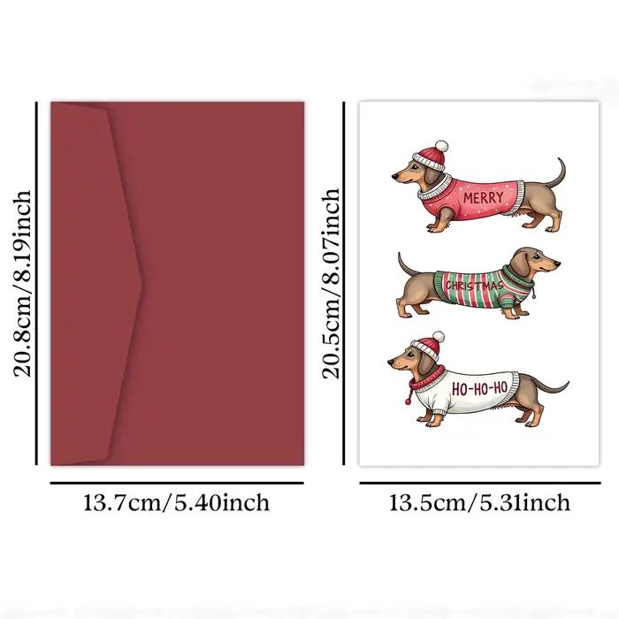 Carte de vœux de teckel de Noël