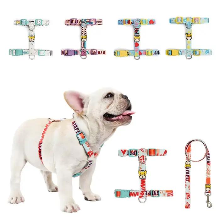 Ensemble de harnais et laisse pour petits chiots en nylon personnalisable pour promenades en toute saison pour chiot occasions spéciales