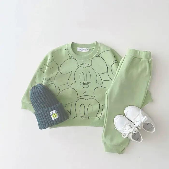 Survêtement de dessin animé pour bébé garçon et fille, ensemble t-shirt et objectifs College, décont