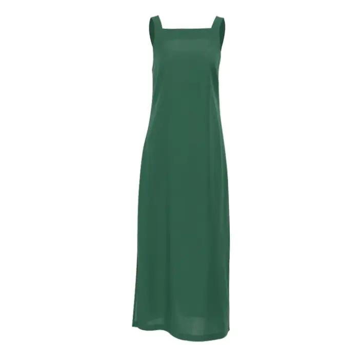 Robe gilet française en coton et lin pour femmes, tenue longue décontractée à bretelles fendues, vêtements de vacances, été, 2026