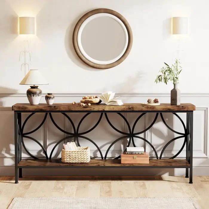 Table de canapé étroite de 70 à 9 pouces, table de canapé longue industrielle derrière le canapé, ta