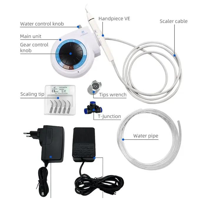 Pièce à main de détartreur dentaire ultrasonique VET-1 pour nettoyage dentaire professionnel en cabinet, avec puissance réglable et autoclavage