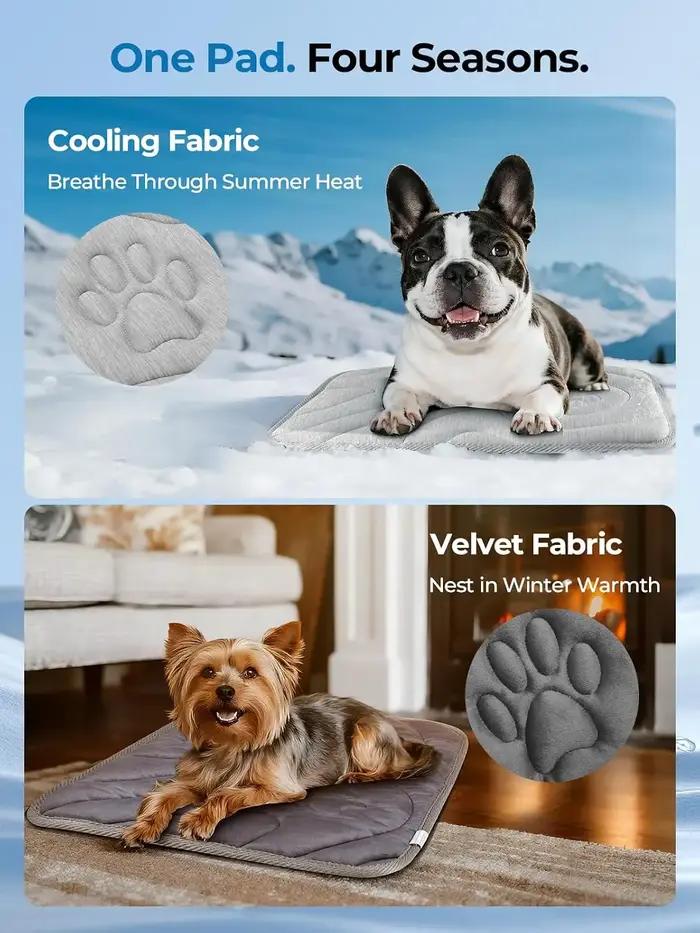 Nouveau Tapis Rafraîchissant Réversible 2026 pour Petits Chiens 24"x18" — Épais et Durable, Orthopédique, Respirant, Maille 3D, Sensation de Fraîcheur