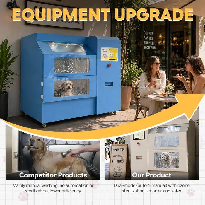 Machine de lavage pour animaux de compagnie à double mode commercial, température constante, désodorisante, pour chiens de grande taille