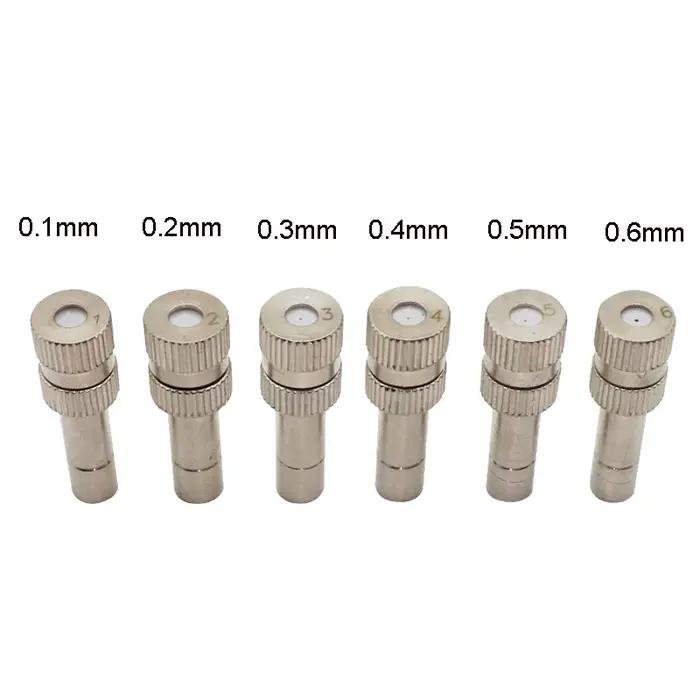 (50 pièces/lot) 6mm basse pression 0.1-0.5mm en acier inoxydable buse de brumisation de brouillard c