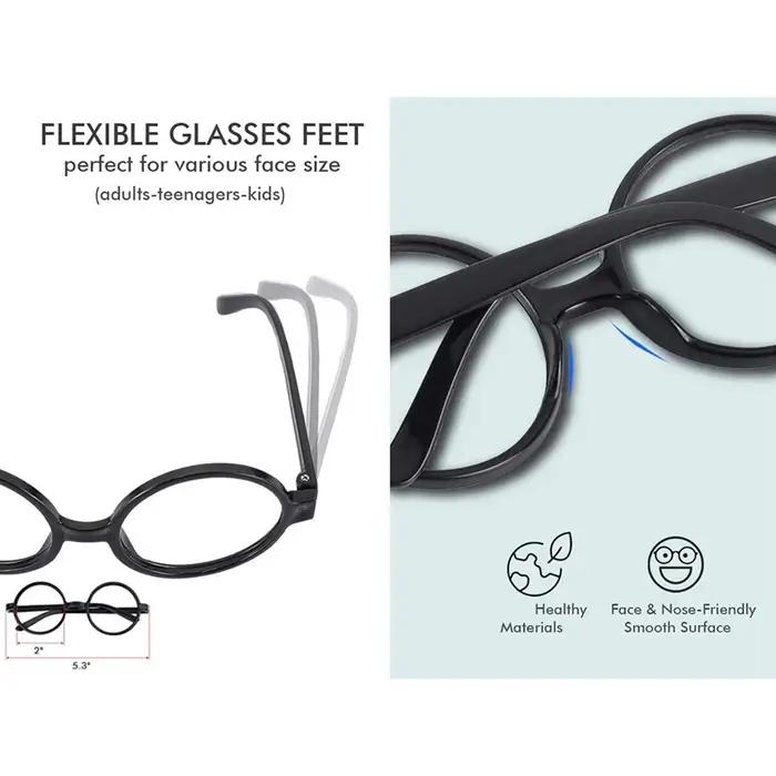 Lunettes de Magicien avec Cadre Rond, Sans Lentilles et Tatouages pour Enfants, Halloween, ixCostumé