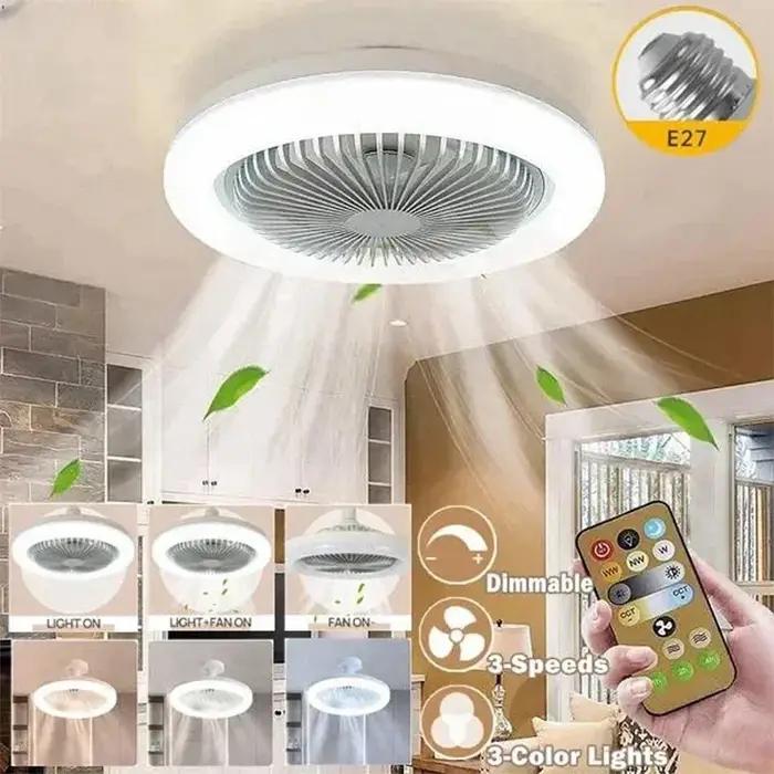Ventilateur de plafond intelligent 3 en 1 avec télécommande, lampe d'éclairage, Base de convertisseu