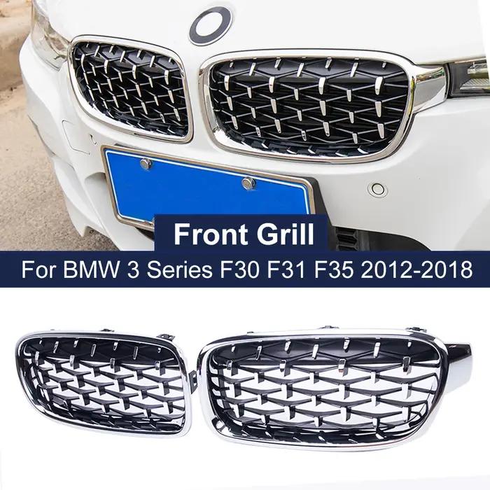 Une paire de grilles de rein chromées de haute qualité pour BMW série 3 F30 F35 F31 2012-2018 grille