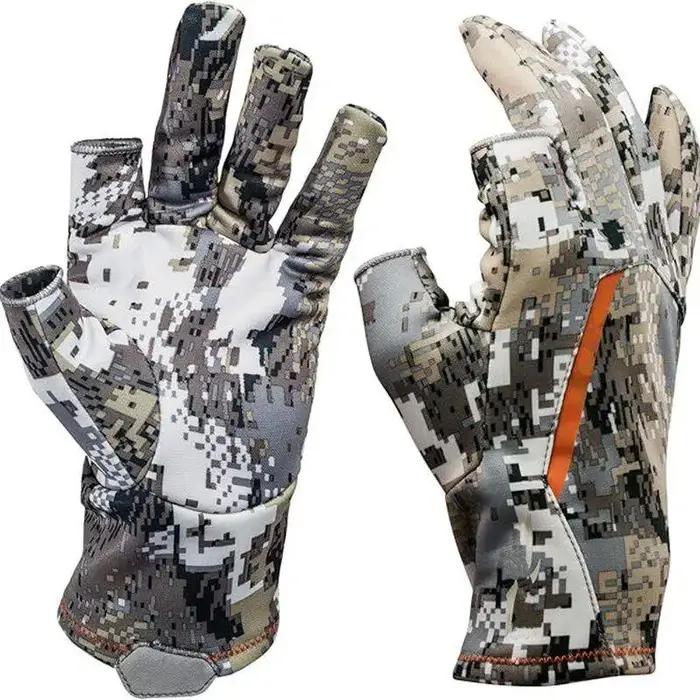 Gants camouflage hiver trois doigts exposés - Antidérapants chasse photo - Protection thermique outdoor