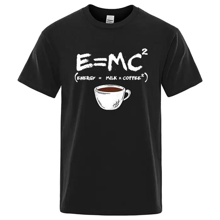 T-shirt d'été pour hommes 100% coton décontracté drôle énergie = lait + café imprimé hommes Cool amp