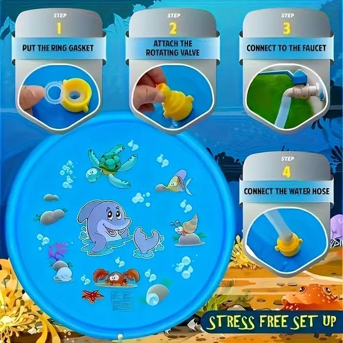 Bassin de bain pour animaux de compagnie robuste pour l'extérieur avec fonction de pulvérisation d'eau -