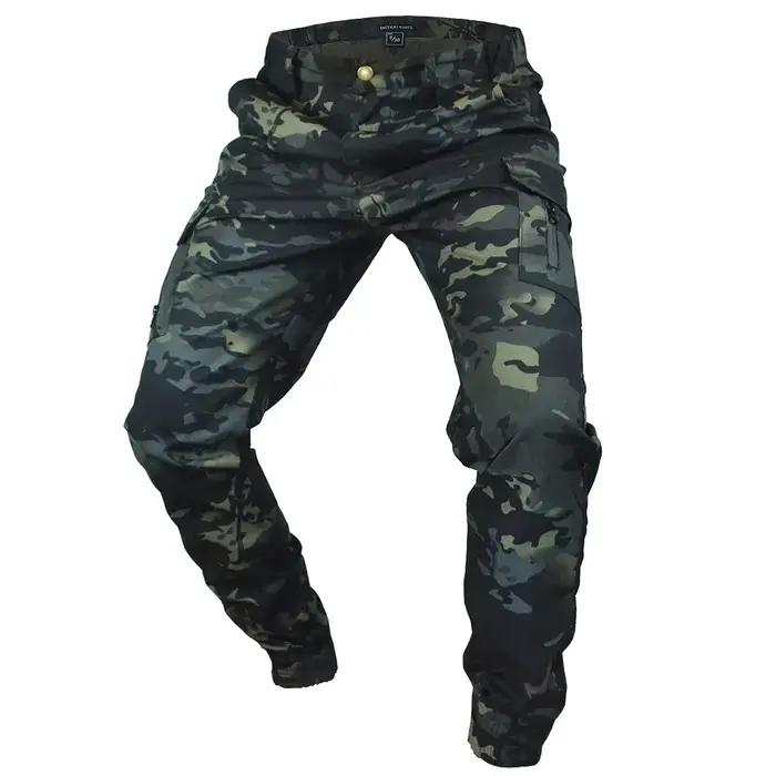 Jogging cargo camouflage tactique homme - Pantalon ripstop pour chasse et combat - Streetwear outdoor fonctionnel