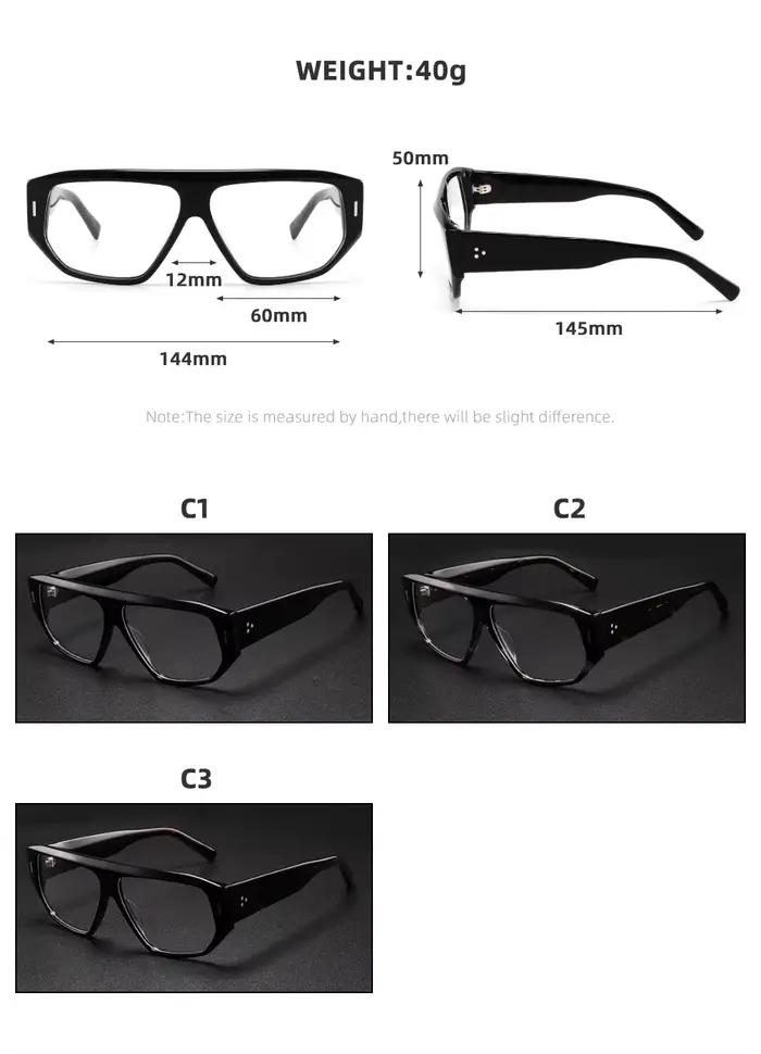 Marque de luxe concepteur épais acétate cadre surdimensionné pour hommes femmes à la mode optique-lu