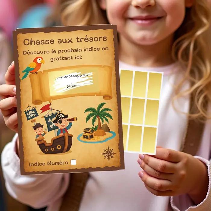 Ensemble de jeu de chasse au trésor sur le thème des pirates