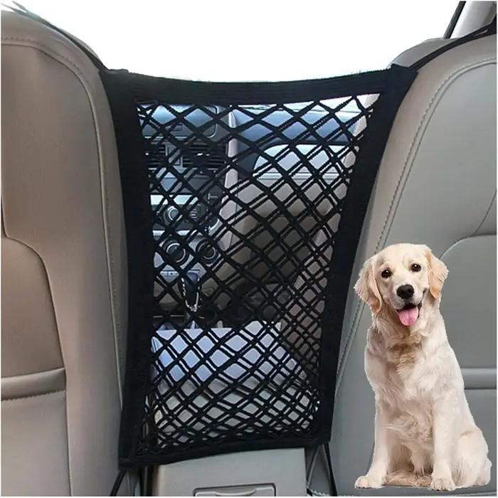 Barrière de sécurité pour voiture avec enclos pour animaux et sac de rangement, facile à installer d