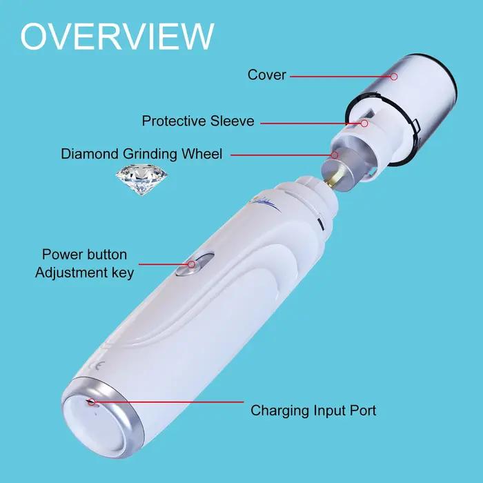 Broyeur à ongles électrique aste par USB pour animaux de compagnie