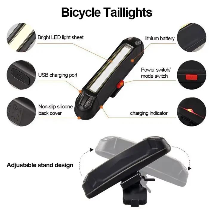 Feu avant arrière de vélo T6 LED avant USB Rechargeable vtt lampe de vélo de montagne phare de vélo