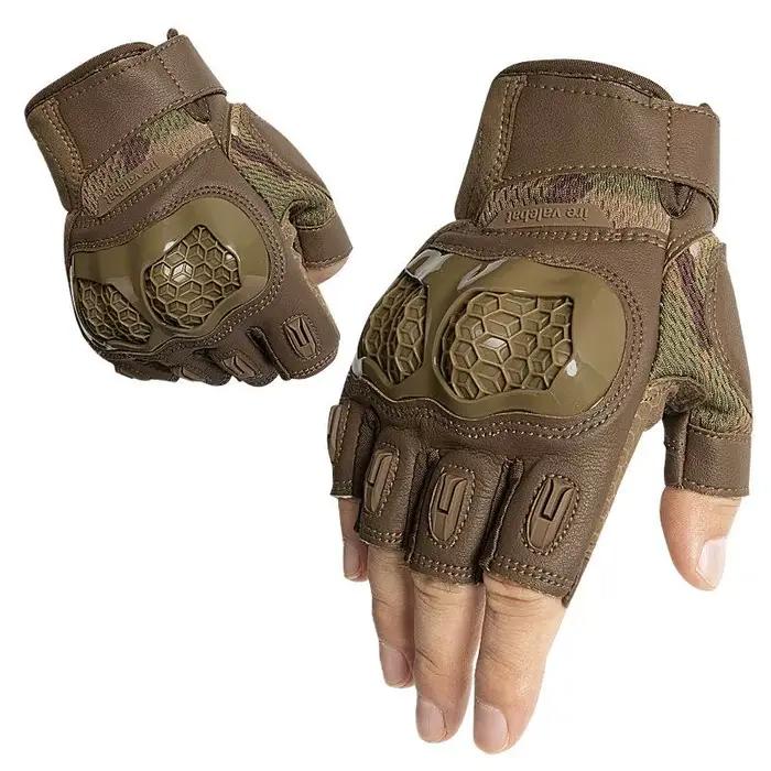 Gants tactiques été demi-doigts antidérapants sport absorption chocs protection chasse légère