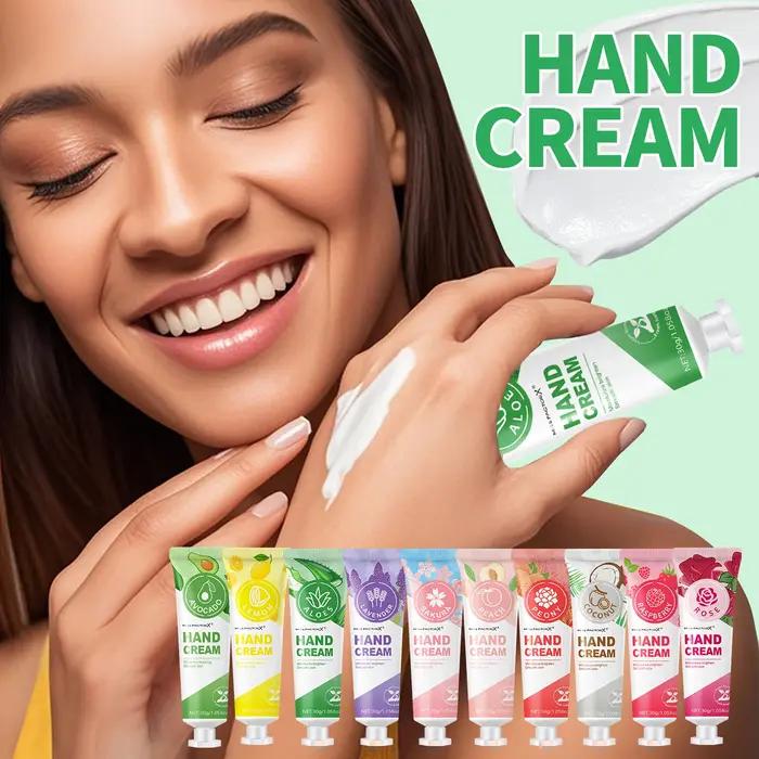 Ensemble de 30 crème pour les mains, 10 parfums, crème pour les mains basse sensibilité, format voya