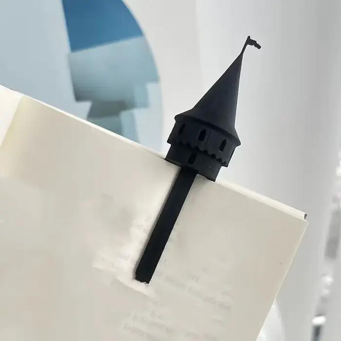 Marque-pages en forme de chateau 3D plastique couleur blanche bleue noire verte cadeau original pour enseignant lecture occasions spéciales