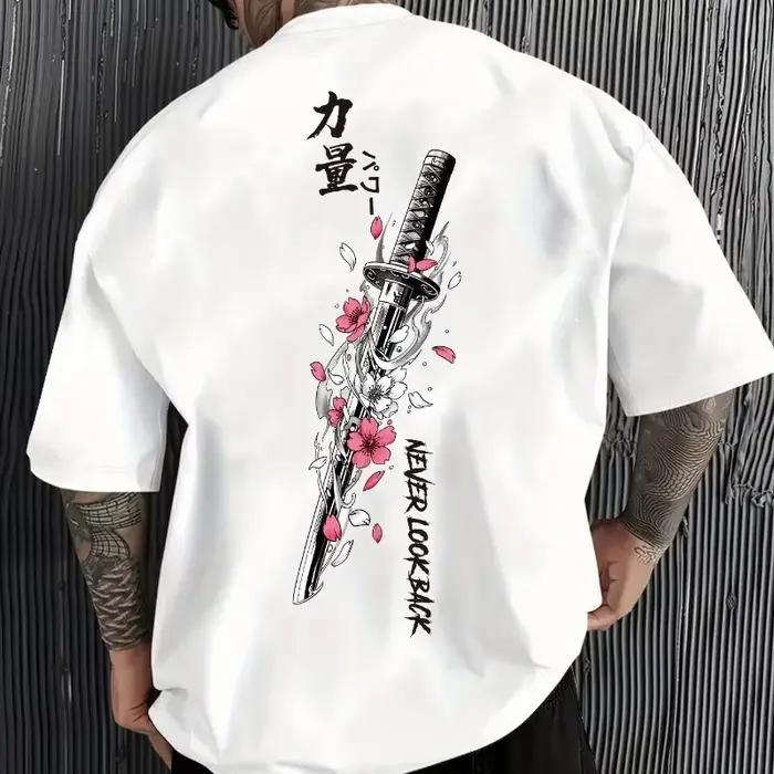 T-shirt imprimé en 3D avec motif de sabre de samouraï japonais, nouveau modèle d'été pour hommes et