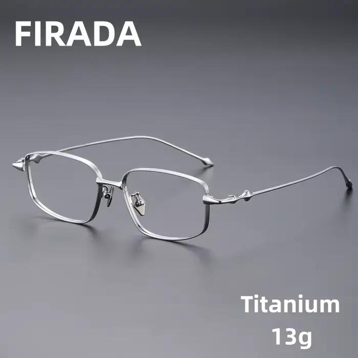 FIRADA nouvelle mode lunettes confortables rétro carré titane lunettes optique Prescription lunettes