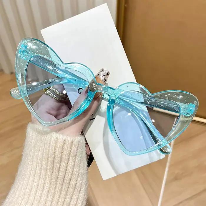 Lunettes de soleil Vintage rétro en forme de cœur