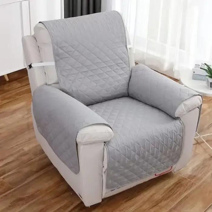 Housse de canapé inclinable antidérapante en polyestère solide pour salon élégant et protégé des animaux de compagnie occasions spéciales