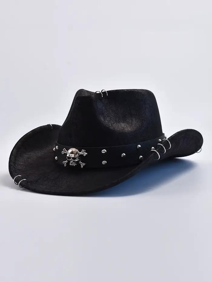 Chapeau de Cowboy occidental Vintage en Faux cuir pour hommes, chapeaux de Jazz pour hommes, chapeau
