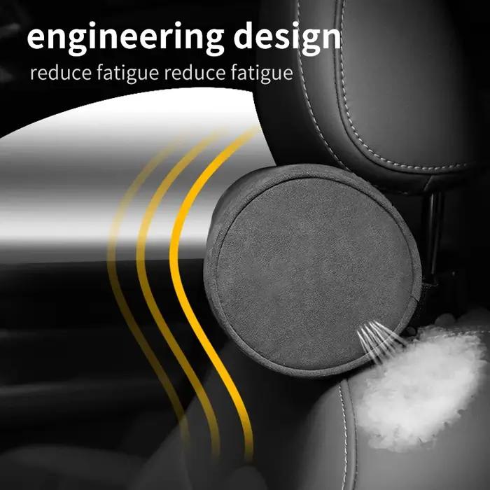 Appui-tête de voiture Alcantara, oreiller de cou rond, intérieur de voiture haut de gamme, accessoir