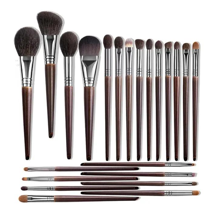 Ensemble de pinceaux de maquillage professionnel pour fond de teint, visage, fard à paupières et sourcils, 22 pièces pour maquilleuses et amateurs
