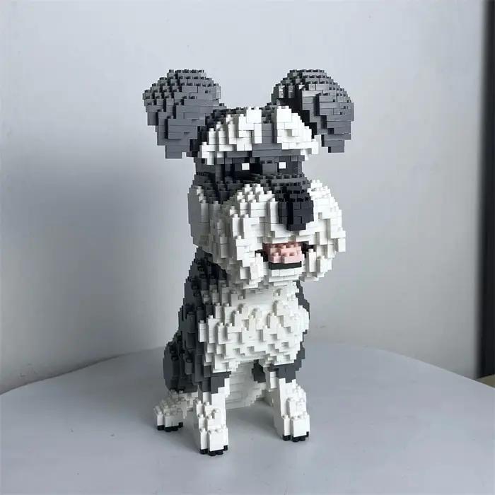 Décoration intérieure miniature teckel modèle compagnon de jeu animaux de compagnie micro-blocs construction puzzle éducatif cadeau fille ornement do it yourself