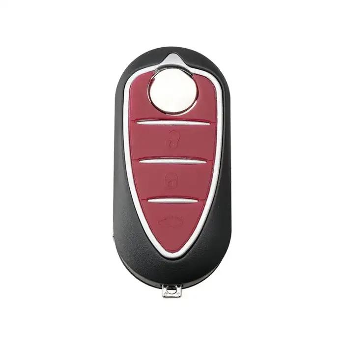Coque de clé de voiture à distance à 3 boutons, lame non coupée, étui pliable pour clé de voiture, a