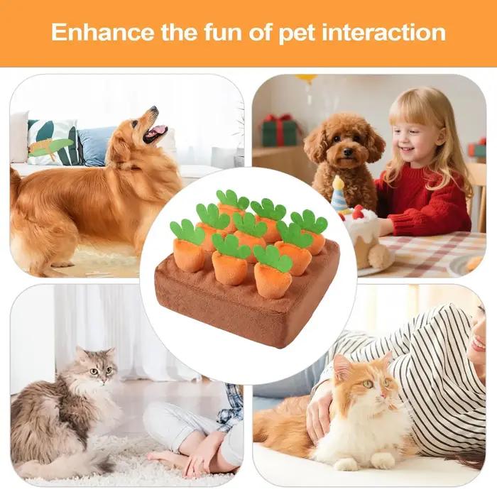 Tapis de reniflement interactif pour chien avec carottes amovibles pour l'entraînement de stimulation mentale des chiots et distributeur de nourriture à alimentation lente