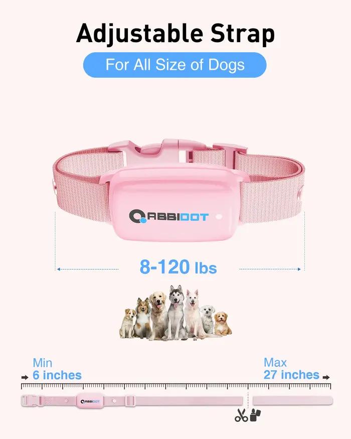 Collier de choc de chien ABBIDOT-T30 pour chiens formation canine fournitures d'équipement sans aboiement accessoires pour animaux de compagnie sangle de document rose 3000ft 900m