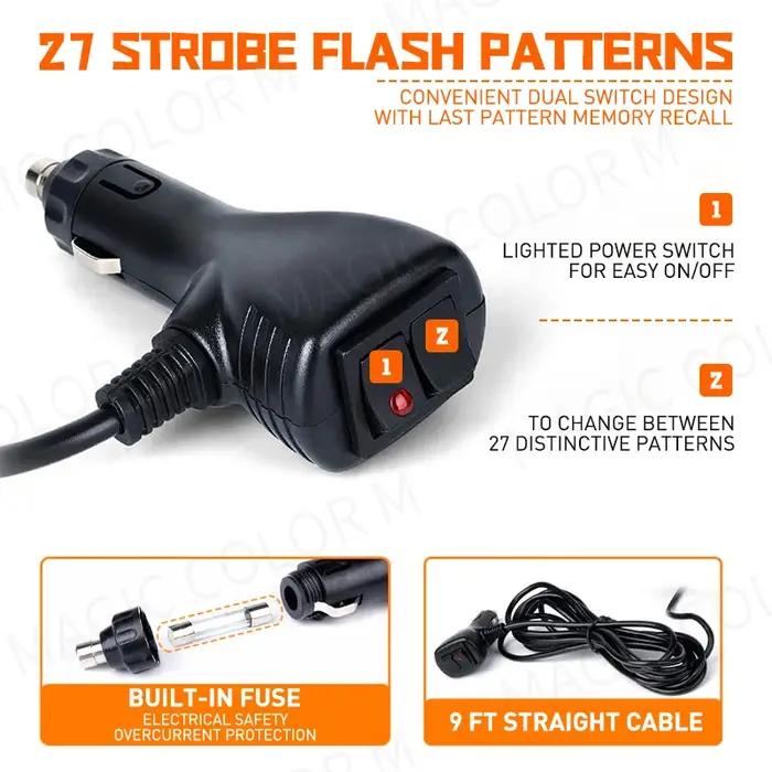 Lampe stroboscopique d'urgence à 40 LED, Flash d'avertissement, barre de pare-brise automatique, lam