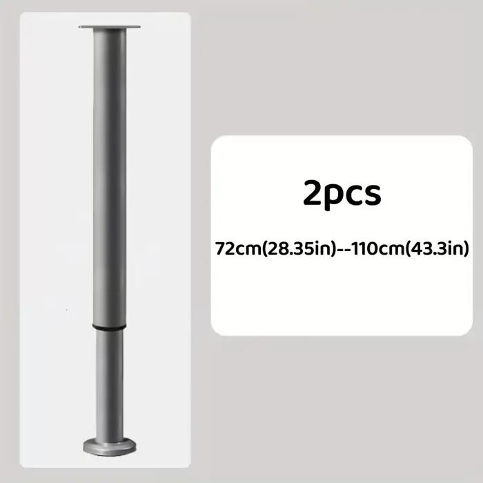 Supports de table réglables en métal blanc pour bureau, armoire, coiffeuse et table de chevet transformations